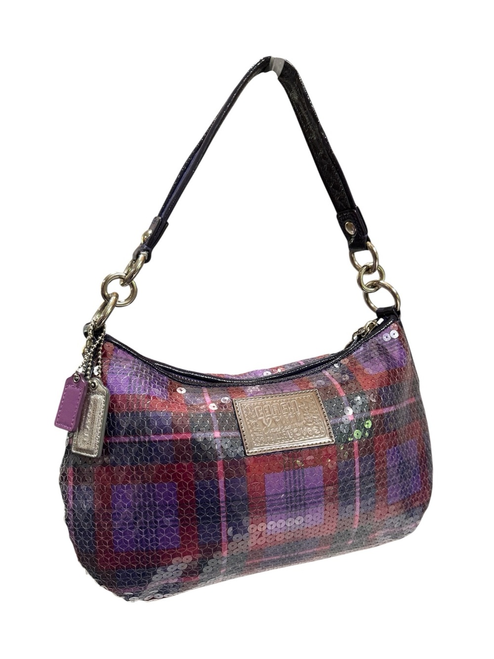 Coach Poppy Tarten Sequin Groovy Ltd Ed Shoulder Purse with crossbody chain